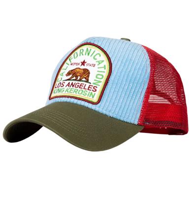King Kerosin Trucker Pet Cord Californiacation Groen En Licht Blauw En Rood