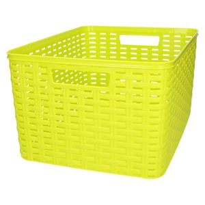 Plasticforte opbergmand/kastmandje - 18 liter - groen - kunststof - 28 x 38 x 19 cm - Opbergbox