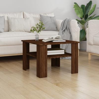Salontafel 60x60x42 cm bewerkt hout bruin eikenkleur