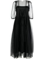 RED Valentino robe en tulle à manches courtes - Noir