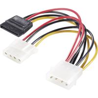 Renkforce Stroom Y-adapter [1x IDE-stroomstekker 4-polig - 1x SATA-stroombus, IDE-stroombus 4-polig] 0.15 m Zwart, Rood, Geel