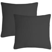 Stof Textile sierkussen Nelson - 2x - donkergrijs - 40 x 40 cm - bank kussens - polyester