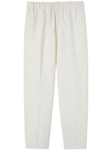 Jil Sander pantalon en coton à taille élastiquée - Blanc