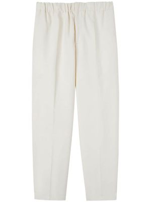 Jil Sander pantalon en coton à taille élastiquée - Blanc