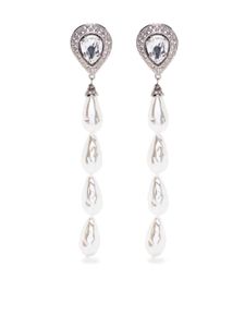 Alessandra Rich boucles d'oreilles pendantes serties de cristaux - Argent