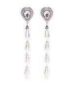 Alessandra Rich boucles d'oreilles pendantes serties de cristaux - Argent