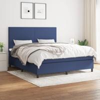 Boxspring met matras stof blauw 160x200 cm