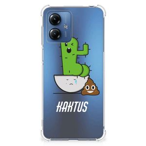 Motorola Moto G14 Stevig Bumper Hoesje Cactus Poo