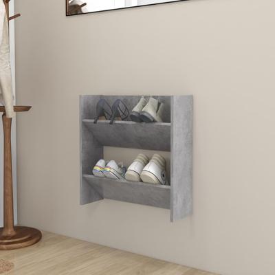 Wandschoenenkast 60x18x60 cm spaanplaat betongrijs