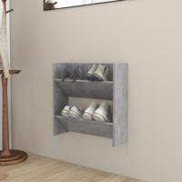 Wandschoenenkast 60x18x60 cm spaanplaat betongrijs