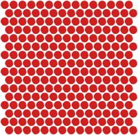 Mozaïek tegels Penny Rood Glans 31,5x29,1 - Rond Wand en vloer Geglazuurde porseleinen steengoed