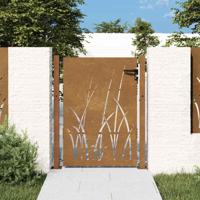 VidaXL Poort 105x155 cm grasontwerp cortenstaal