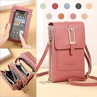 damestassen zachte lederen portefeuilles touchscreen mobiele telefoon portemonnee crossbody schouderriem handtas voor dames goedkope damestassen Lightinthebox