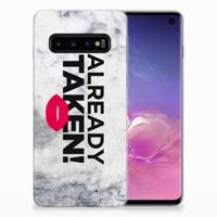 Samsung Galaxy S10 | Siliconen hoesje | met naam Already Taken White Samsung Galaxy S10 | Siliconen hoesje | met naam Already Taken White