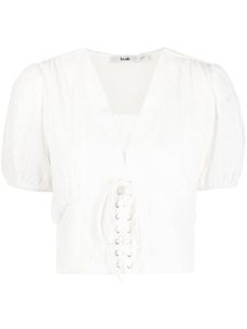 b+ab blouse froncée à détail de laçage - Blanc