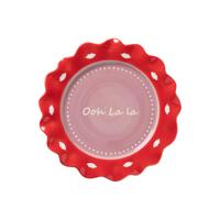 Gebaksbordje ooh la la - paars/roze - ø18 cm