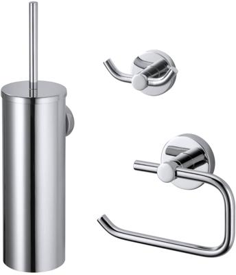 Haceka Kosmos 3-delige toilet accessoireset cm chroom