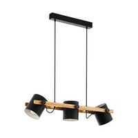 EGLO hanglamp 3-lichts Hornwood - zwart/goud - Leen Bakker - thumbnail
