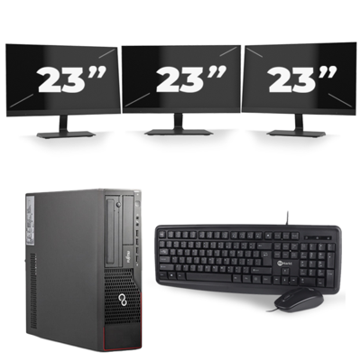 Fujitsu Esprimo E700 SFF - Intel Core i5-2e Generatie - 8GB RAM - 256GB SSD - Windows 10 + 3x 23 inch Monitor Fujitsu Esprimo E700 SFF - Intel Core i5-2e Generatie - 8GB RAM - 256GB SSD - Windows 10 + 3x 23 inch Monitor