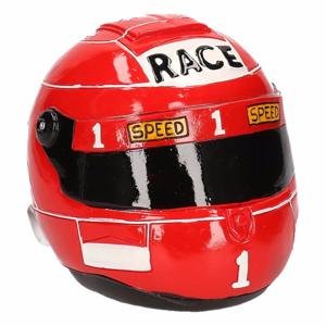 Spaarpot rode race coereur helm - F1 racing - motoren/sportwagens - 14 x 11 cm - polystone