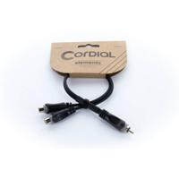 Cordial 14891 Jackplug / Cinch Audio Y-adapter [1x Cinch-stekker - 2x Cinch-koppeling] 0.30 m Zwart PVC-mantel, Tweelingkabel