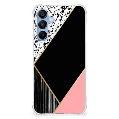 Samsung Galaxy A16 Shockproof Case Zwart Roze Vormen