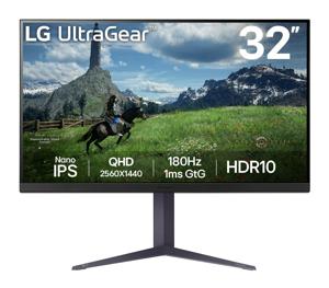 LG UltraGear 32GS85Q-B gaming monitor 2x HDMI, 1x DisplayPort, USB-A, USB-B, 180 Hz