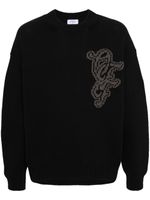 Off-White pull à logo en intarsia - Noir