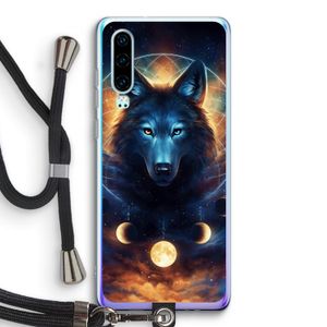 Wolf Dreamcatcher: Huawei P30 Transparant Hoesje met koord