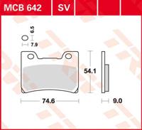 TRW Remblokken, en remschoenen voor de moto, MCB642 Allround organisch