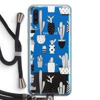 Cactusmotief: Samsung Galaxy A50 Transparant Hoesje met koord
