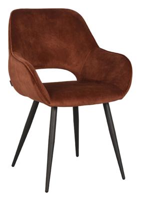 LABEL51 Eetkamerstoel 'Fer' Velvet, kleur Rust