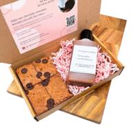 Klassieke brownies met caramelsaus