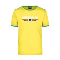 Australia ringer landen t-shirt geel met groene randjes voor heren - Australie supporter kleding 2XL  -