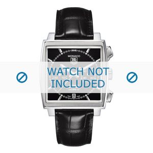 Horlogeband Tag Heuer CBL2113 / FC6177 Leder Zwart 22mm