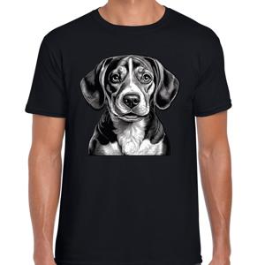 Cadeau/verkleed T-shirt heren - zwart - Beagle hond - honden liefhebber