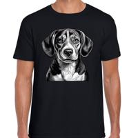 Cadeau/verkleed T-shirt heren - zwart - Beagle hond - honden liefhebber