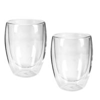 Overige Merken Cappucino glazen dubbelwandig 300 ml 2 stuks transparant