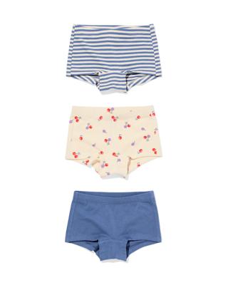 HEMA Kinderboxers Stretch Katoen Kers - 3 Stuks Blauw (blauw)