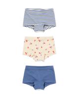 HEMA Kinderboxers Stretch Katoen Kers - 3 Stuks Blauw (blauw)