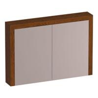 Brauer Rise Spiegelkast 100 cm - zonder Verlichting - Met 2 Dubbelzijdige Spiegeldeuren - Lamellen Eiken Bruin