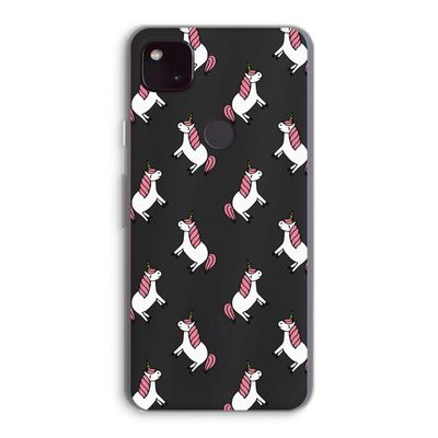 Eenhoorns overal: Google Pixel 4a 5G Transparant Hoesje