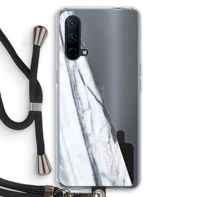 Gestreepte marmer: OnePlus Nord CE 5G Transparant Hoesje met koord