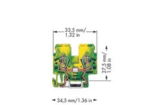 WAGO 870-917 Aardingsklem 5 mm Spanveer Toewijzing: Terre Groen, Geel 100 stuk(s)