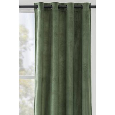 1+1 Gratis Leen Bakker - Gordijn Valletta - - 140x280 Cm (1 Stuk) - Polyester - Groen