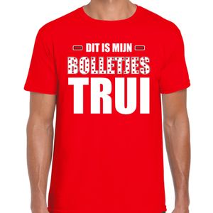 Dit is mijn bolletjes trui fun tekst t-shirt rood voor heren