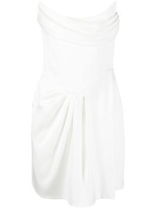 Alex Perry robe-bustier à design drapé - Blanc