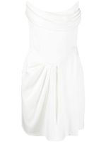 Alex Perry robe-bustier à design drapé - Blanc