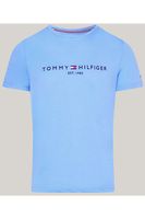Tommy Hilfiger Regular Fit T-Shirt ronde hals blauw, Effen - thumbnail