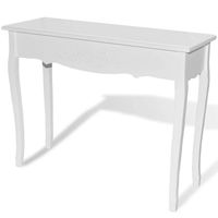 The Living Store Tafel MDF en Grenenhout - 100 x 35 x 78 cm - Wit